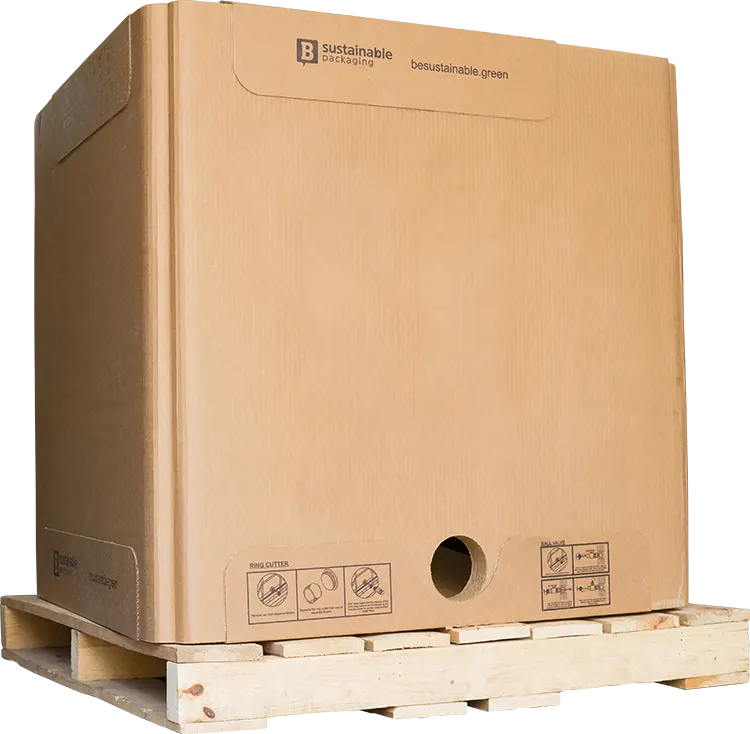Contenedor-tote-ecologico-industrial-liquidos-IBC-1000 litros-carton-sustituto-plastico